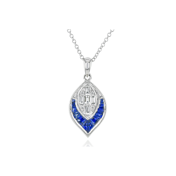 SIMON G | 18 KARAT | SAPPHIRE PENDANT | DIAMOND PENDANT Van Scoy Jewelers Wyomissing, PA