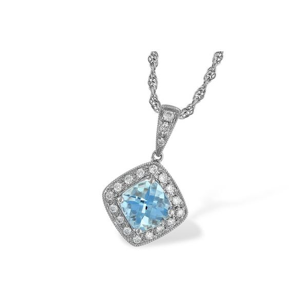 AQUAMARINE PENDANT | AQUAMARINE & DIAMOND | 14 KARAT Van Scoy Jewelers Wyomissing, PA
