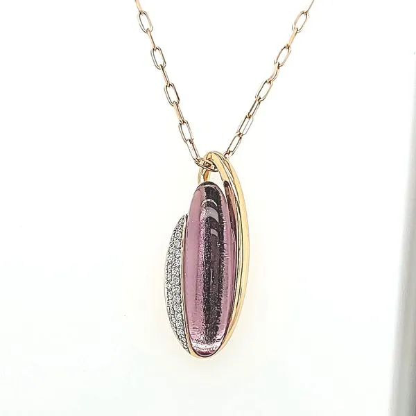 14 Karat Rose Gold Diamond & Amethyst Pendant Van Scoy Jewelers Wyomissing, PA