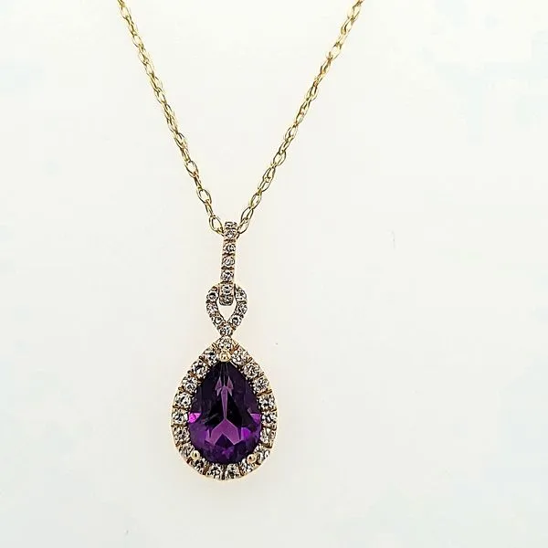 Amethyst & Diamond Pendant | 14 Karat | Yellow Gold Van Scoy Jewelers Wyomissing, PA