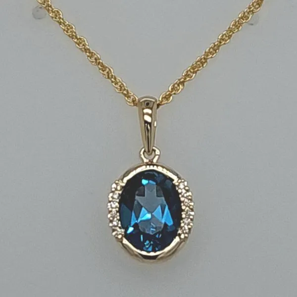 LONDON BLUE TOPAZ AND DIAMOND PENDANT Van Scoy Jewelers Wyomissing, PA