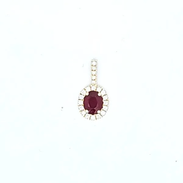 Radiant Ruby Splendor: 14 Karat Yellow Gold Pendant with ...