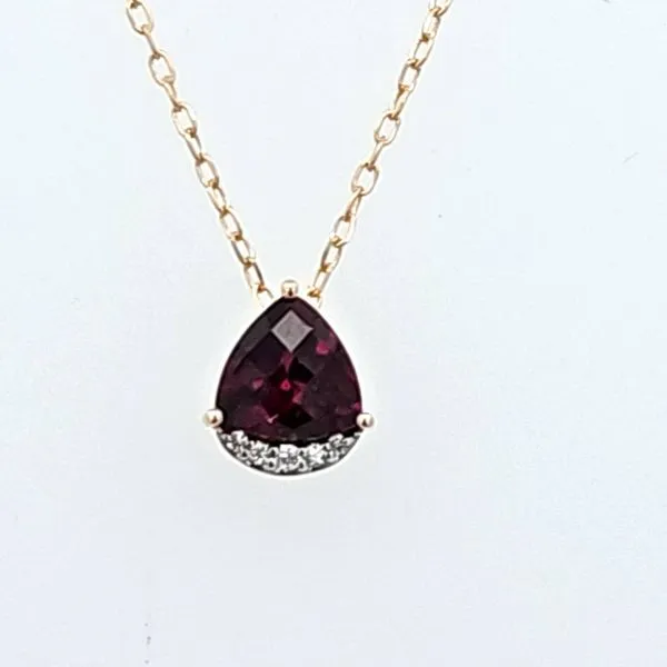 Glistening Garnet Glamour: 14 Karat Yellow Gold Pendant w...