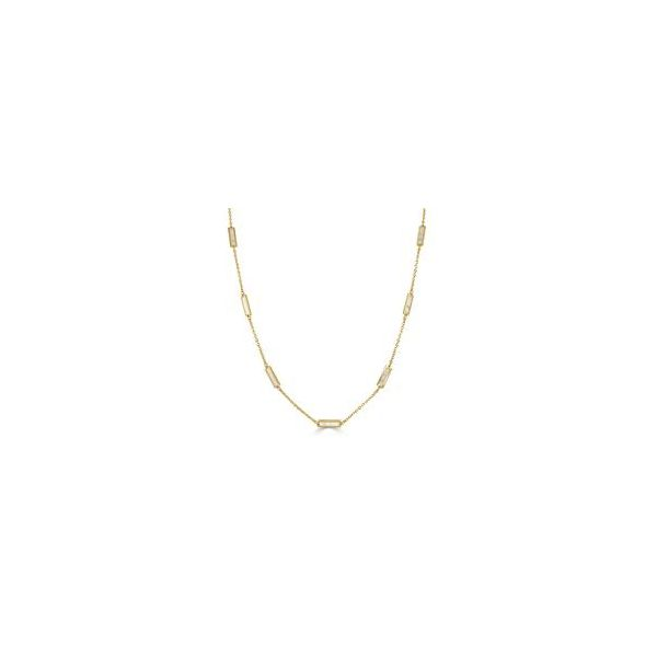 14 KARAT YELLOW GOLD NECKLACE | STATION NECKLACE | MOTHER OF PEARL Van Scoy Jewelers Wyomissing, PA