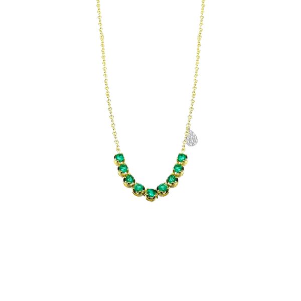 Meira T: 14K Yellow Gold Emerald and Diamond Necklace Van Scoy Jewelers Wyomissing, PA