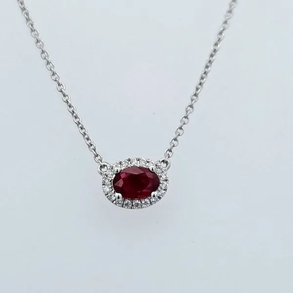 18 Karat White Gold Ruby and Diamond Necklace: Featuring ...