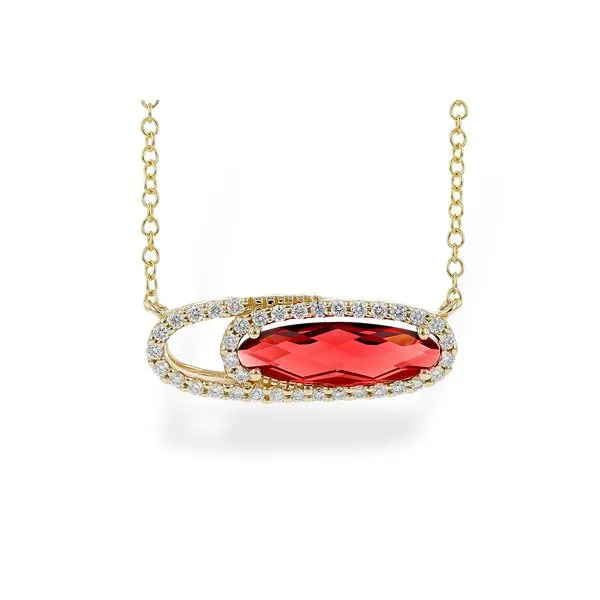 Allison Kauffman 14 Karat Yellow Gold Garnet and Diamond ...