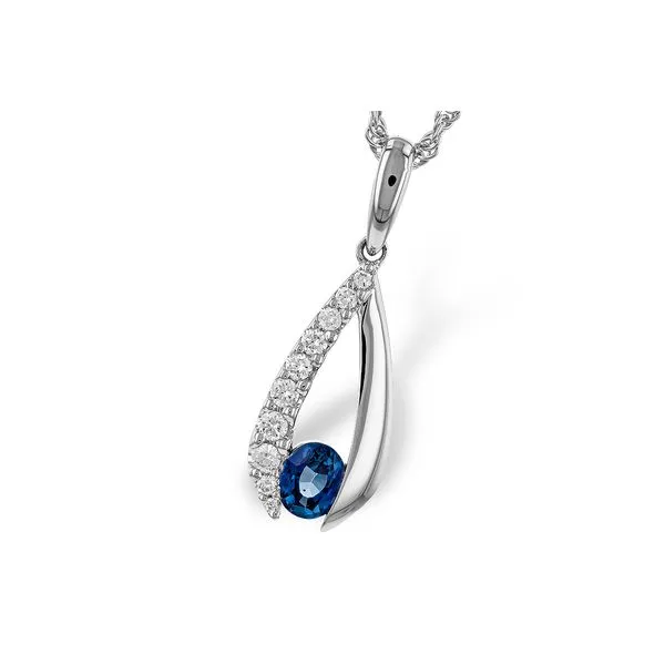 14K White Gold Sapphire and Diamond Necklace – Elegant Fine Jewelry Van Scoy Jewelers Wyomissing, PA