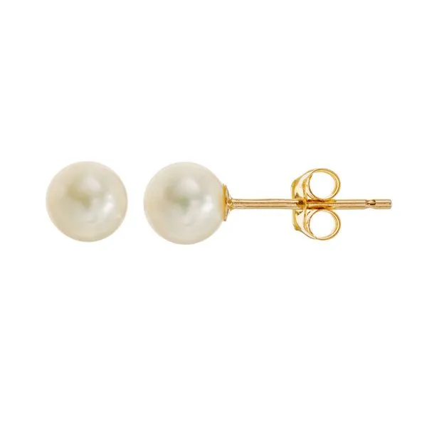Timeless Elegance: 14K White Gold Akoya Pearl Stud Earrin...