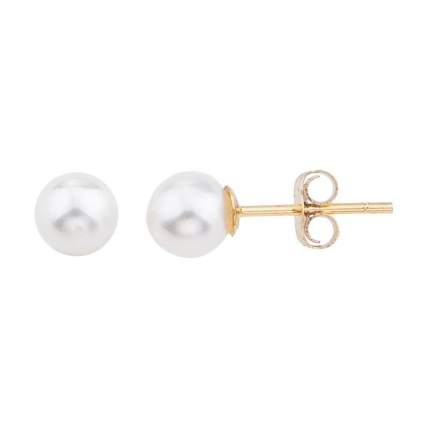 Akoya Cultured Pearl Earrings in 14K Yellow Gold – 5–5.5mm Van Scoy Jewelers Wyomissing, PA