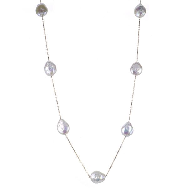 14K Keshi Freshwater Pearl Station Necklace – 16