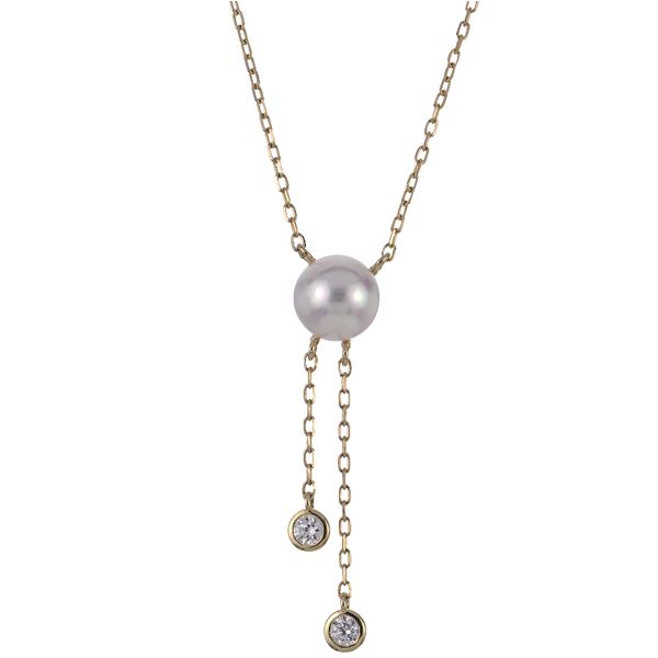 14K Yellow Gold Akoya Pearl & Lab-Grown Diamond Necklace – 6–6.5mm Van Scoy Jewelers Wyomissing, PA