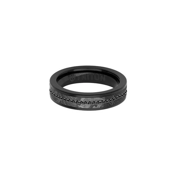 Meteorite & Tungsten Wedding Band – Black Sapphires Inlay | Size 10 Van Scoy Jewelers Wyomissing, PA