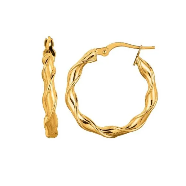 14K Yellow Gold 20mm Twist Hoop Earrings - Elegant and Unique/ VanScoy Jewelers of Wyomissing Van Scoy Jewelers Wyomissing, PA