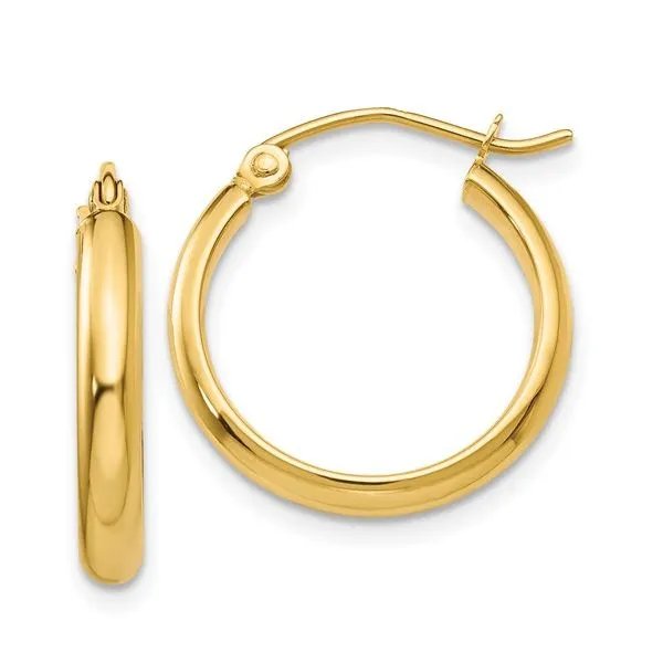 Gilded Circles: 14 Karat Yellow Gold Hoop Earrings/ VanSc...