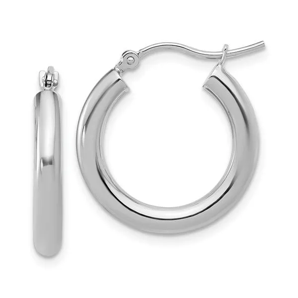 14K White Gold Polished Hoops 20mm – Sleek & Timeless Earrings Van Scoy Jewelers Wyomissing, PA