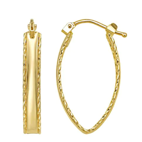 14K Yellow Gold Oval Hinged Hoop Earrings | Classic Gold Hoops Van Scoy Jewelers Wyomissing, PA