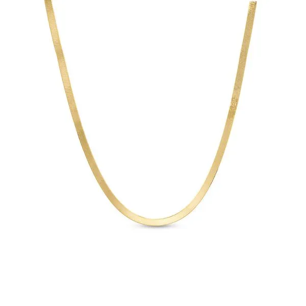 18 Inch 14 Karat Yellow Gold Herringbone Chain 3mm Wide w...