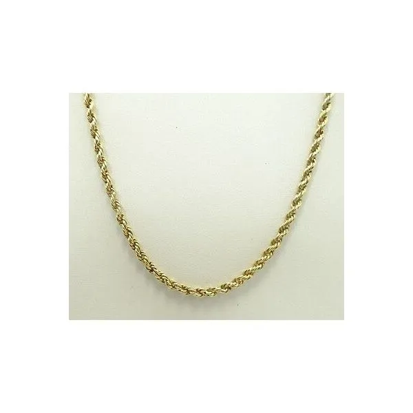14K Yellow Gold 2.4mm Solid Glitter Rope Chain - 20 Inches/ VanScoy Jewelers of Wyomissing Van Scoy Jewelers Wyomissing, PA