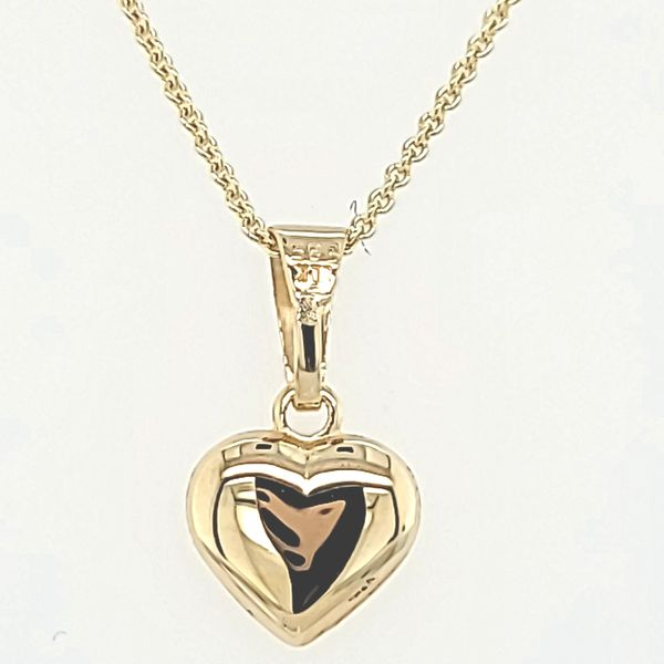 HEART NECKLACE | 14 KARAT YELLOW GOLD | PUFFY HEART Van Scoy Jewelers Wyomissing, PA