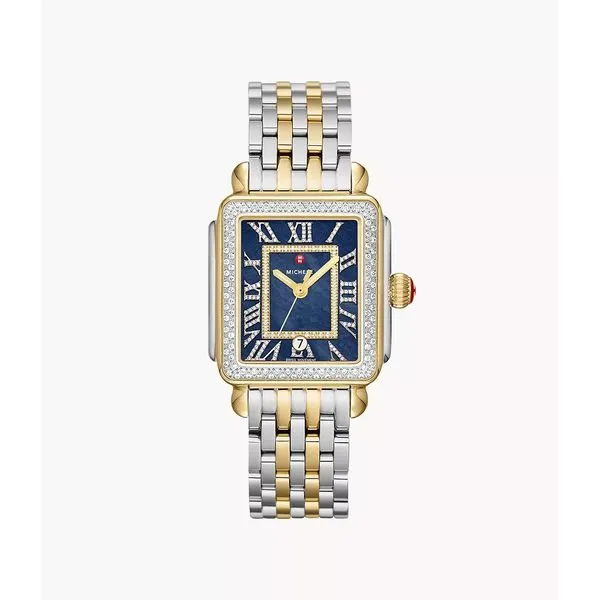 Michele Deco Madison Two-Tone 18K Gold-Plated Watch with 263 Diamonds & Midnight Mother-of-Pearl Dial Van Scoy Jewelers Wyomissing, PA