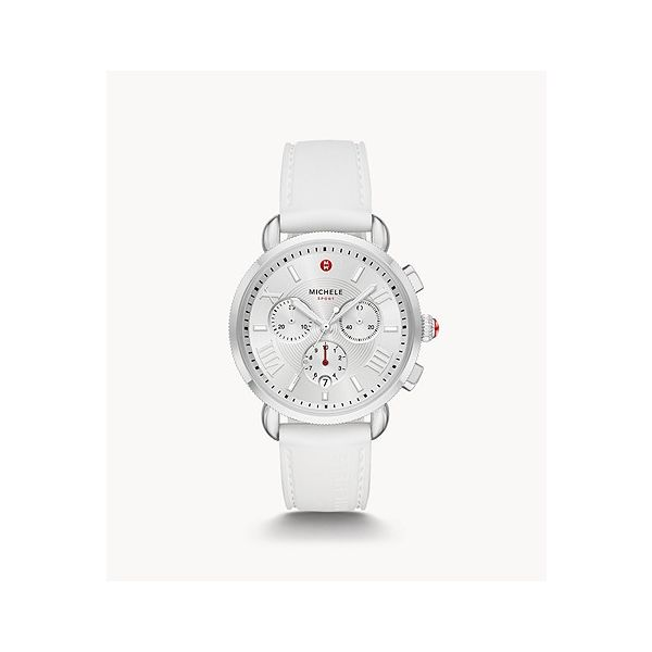 MICHELE WATCH | CHRONOGRAPH | WHITE SILICONE STRAP | SPORTY SAIL | 38 MM Van Scoy Jewelers Wyomissing, PA