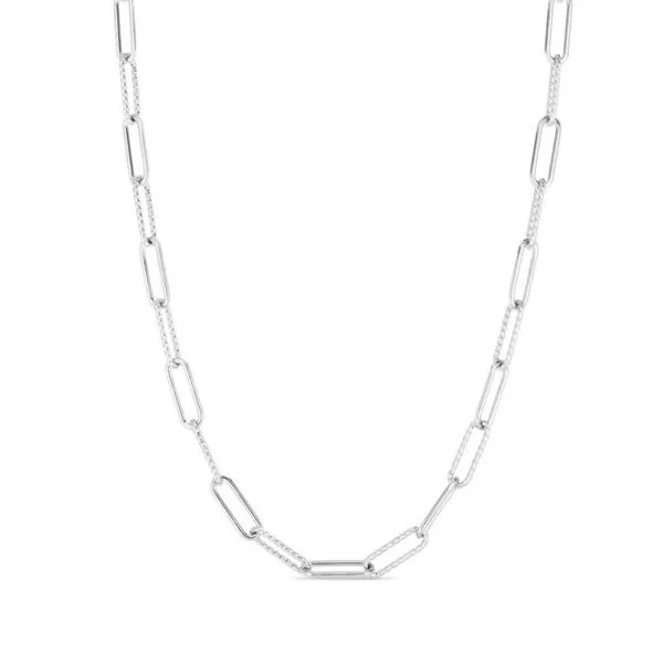 Sterling Silver Twisted Paper Clip Necklace 18 Inches, 5m...