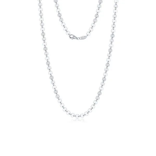 Lafonn Lola Disc Chain Necklace – Platinum-Bonded Sterling Silver Van Scoy Jewelers Wyomissing, PA