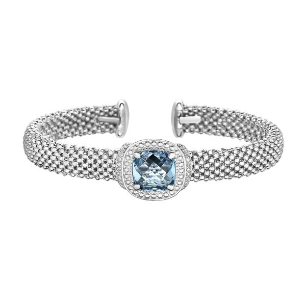 STERLING SILVER BRACELET | POPCORN | BLUE TOPAZ | DIAMOND Van Scoy Jewelers Wyomissing, PA