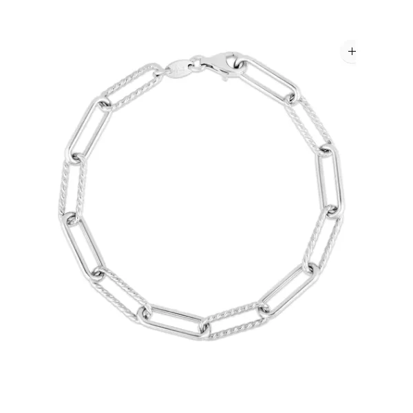 Sterling Silver Twisted Paper Clip Bracelet - 7.5 Inches, 5mm/ VanScoy Jewelers of Wyomissing Van Scoy Jewelers Wyomissing, PA
