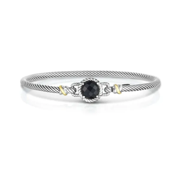 Sterling Silver & 18K Gold Italian Cable Caramella Bracel...