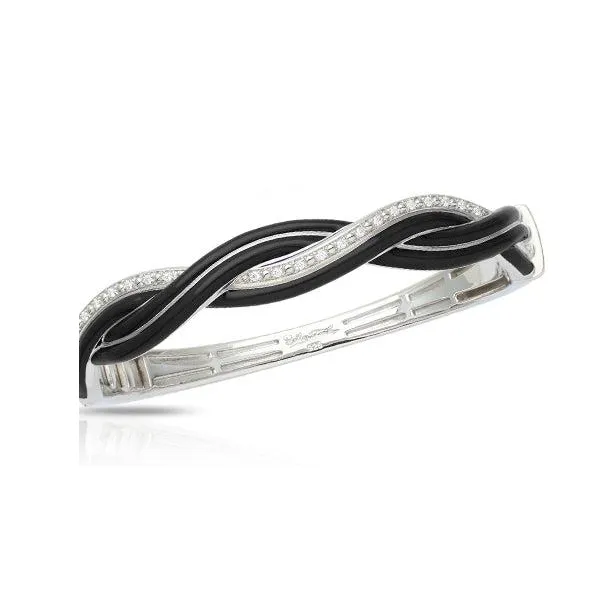 Belle Etoile Coronata Bangle | Hand-Painted Italian Enamel & White Accent Stones on Platinum-Plated Hypoallergenic 925 Sterling Silver/ VanScoy Jewele Van Scoy Jewelers Wyomissing, PA
