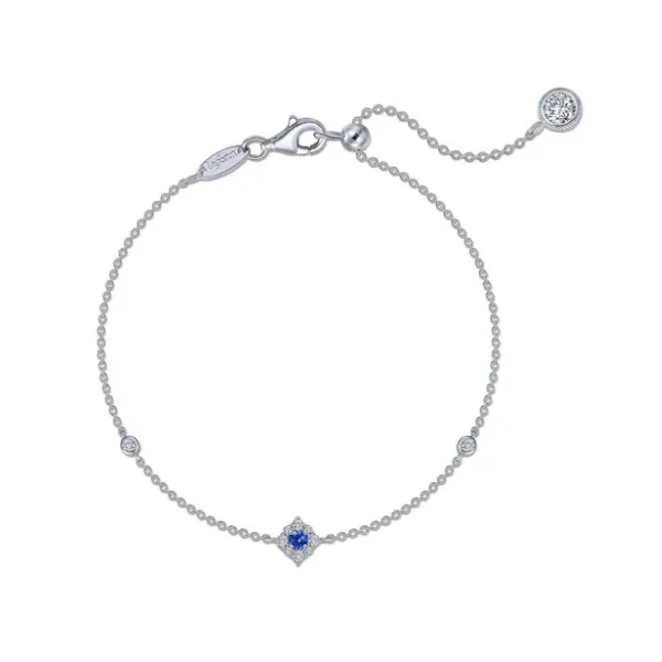LAFONN Sterling Silver Anklet with Lab Sapphires & CZ - 10 Inches/ VanScoy Jewelers of Wyomissing similar item image