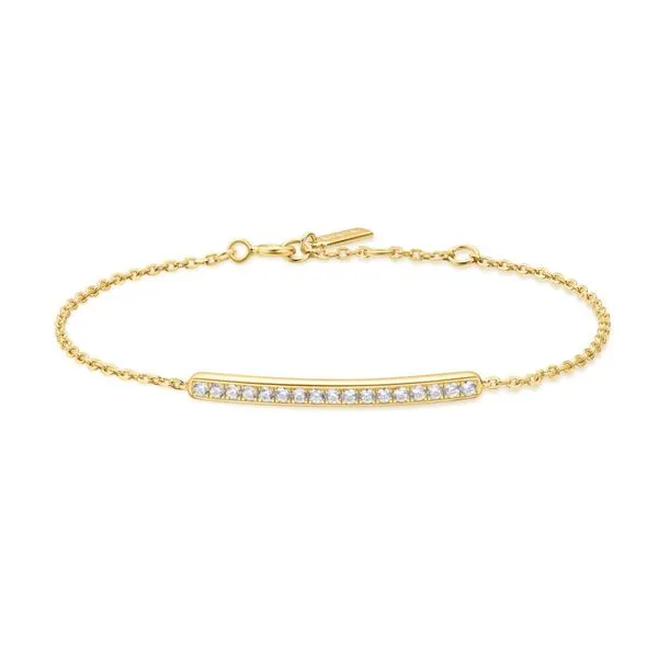 Ania Haie Sterling Silver with Cubic Zirconia Gold Pavé Bar Bracelet – Elegant & Sparkling/ VanScoy Jewelers of Wyomissing Van Scoy Jewelers Wyomissing, PA