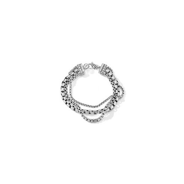 JAI by John Hardy Sterling Silver Triple Strand Box Chain Bracelet Van Scoy Jewelers Wyomissing, PA