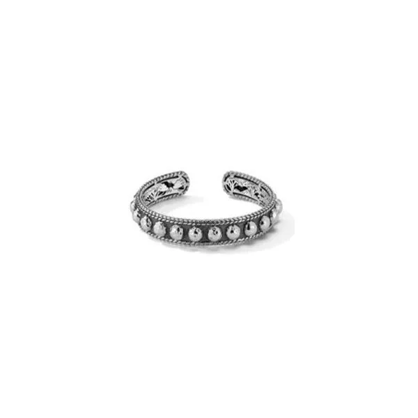 JAI by John Hardy Sterling Silver Hammered Dot Cuff Bangle with Basketweave Border - Size M Van Scoy Jewelers Wyomissing, PA