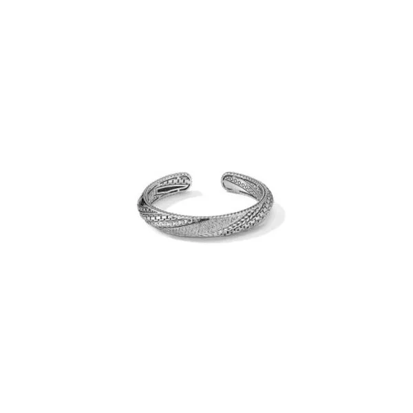 JAI by John Hardy Sterling Silver & Gemstone Master Artisan 10mm Cuff Bangle with White Topaz - Size M Van Scoy Jewelers Wyomissing, PA