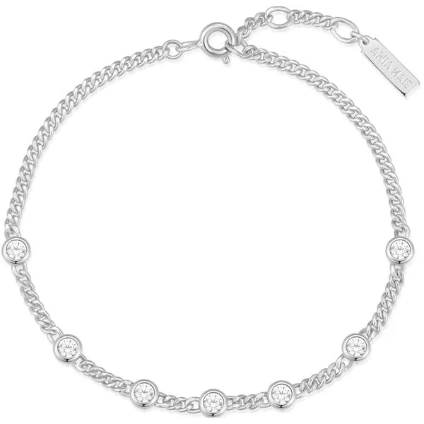 ANIA HAIE Sterling Silver Multi Station Round Stone Chain Bracelet Van Scoy Jewelers Wyomissing, PA