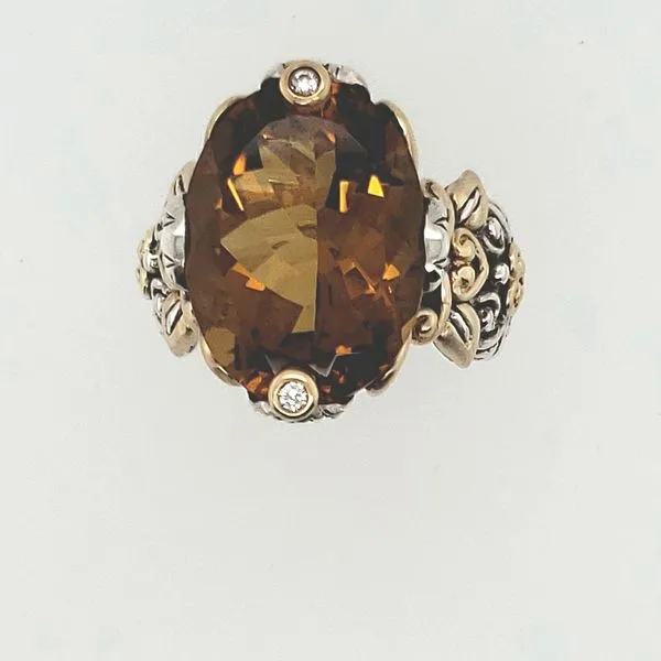 STERLING SILVER AND 18 KT YELLOW GOLD RING | BARBARA BIXBY | CITRINE & DIAMOND Van Scoy Jewelers Wyomissing, PA