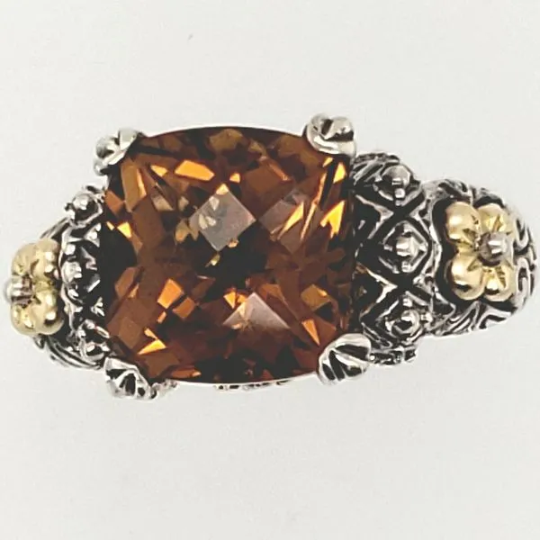 STERLING SILVER AND 18 KT YELLOW GOLD RING | BARBARA BIXBY | CITRINE & DIAMOND Van Scoy Jewelers Wyomissing, PA