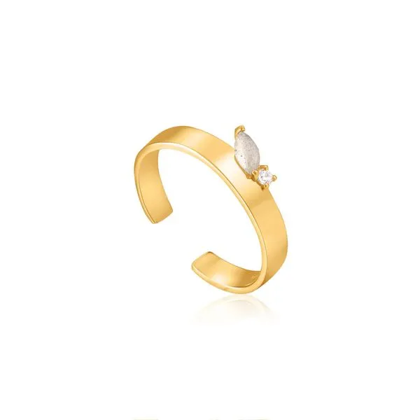 ANIA HAIE MIDNIGHT THICK ADJUSTABLE RING GOLD PLATED Van Scoy Jewelers Wyomissing, PA