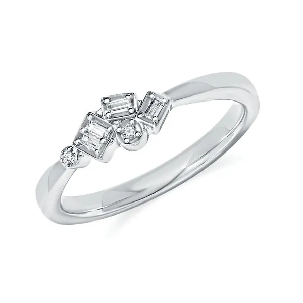 .08 CTW Diamond Baguette & Round Ring in Sterling Silver - Size 7 Van Scoy Jewelers Wyomissing, PA