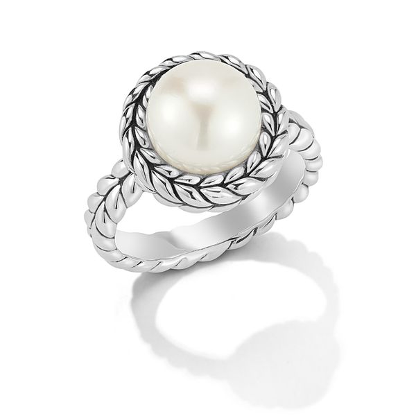 JAI Sterling Silver Basketweave Freshwater Pearl Ring – Size 7 Van Scoy Jewelers Wyomissing, PA