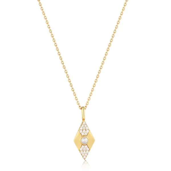 Ania Haie Sterling Silver Gold-Plated Pearl Geometric Pen...