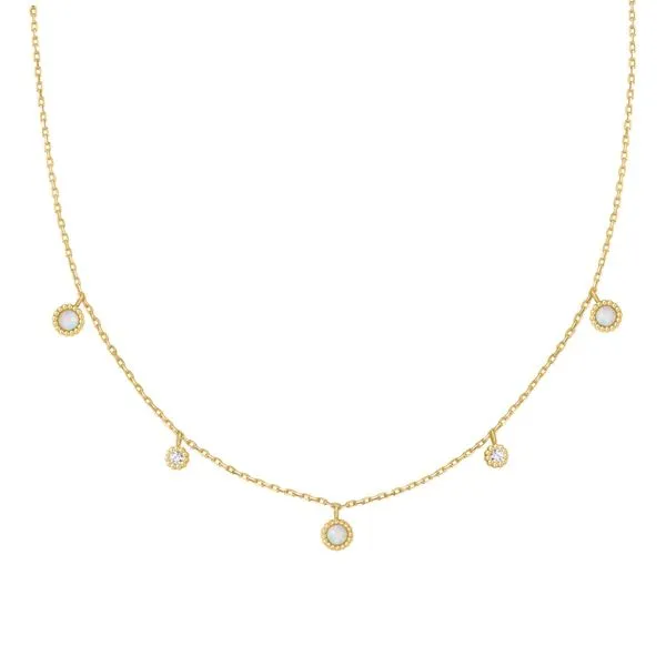 Ania Haie Sterling Silver with Gold Plate Kyoto Opal Station Necklace Van Scoy Jewelers Wyomissing, PA