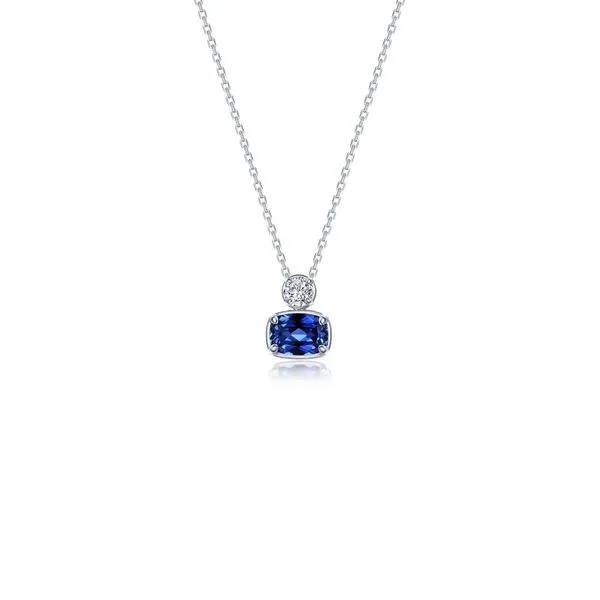 Lab-Grown Sapphire Simulated Diamond Necklace Lafonn CT TW