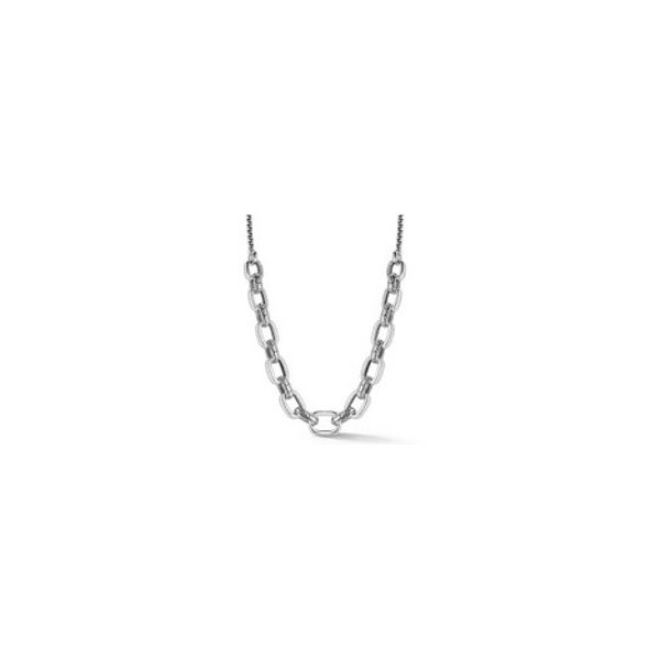 JAI Sterling Silver Graduated Statement Link Necklace 16
