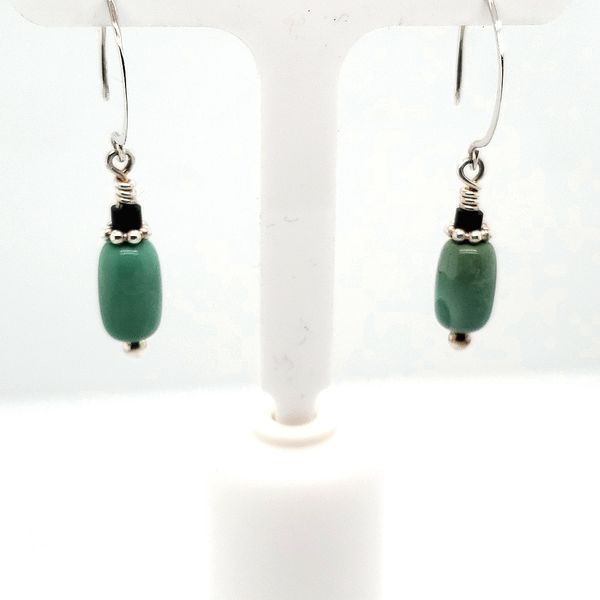 PATTI PAGE STERLING SILVER EARRINGS WITH TURQUOISE AND ONXY Van Scoy Jewelers Wyomissing, PA
