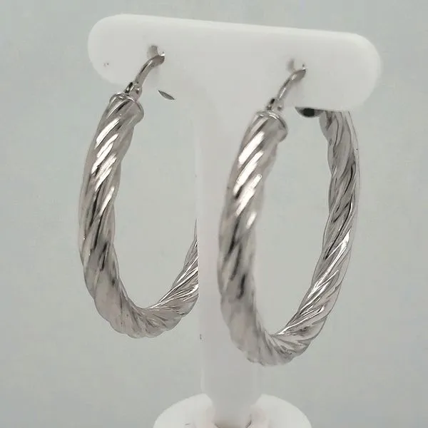 Sterling Silver Twist Hoop Earrings Van Scoy Jewelers Wyomissing, PA