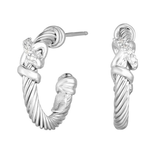 STERLING SILVER EARRINGS | HOOP EARRINGS | DIAMOND Van Scoy Jewelers Wyomissing, PA